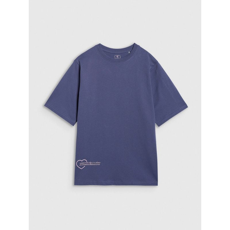 Oversized T-shirt with print for girls 4F 4FJRAW25TTSHF3187-33S *Kategoria tymczasowa Your Sports Performance