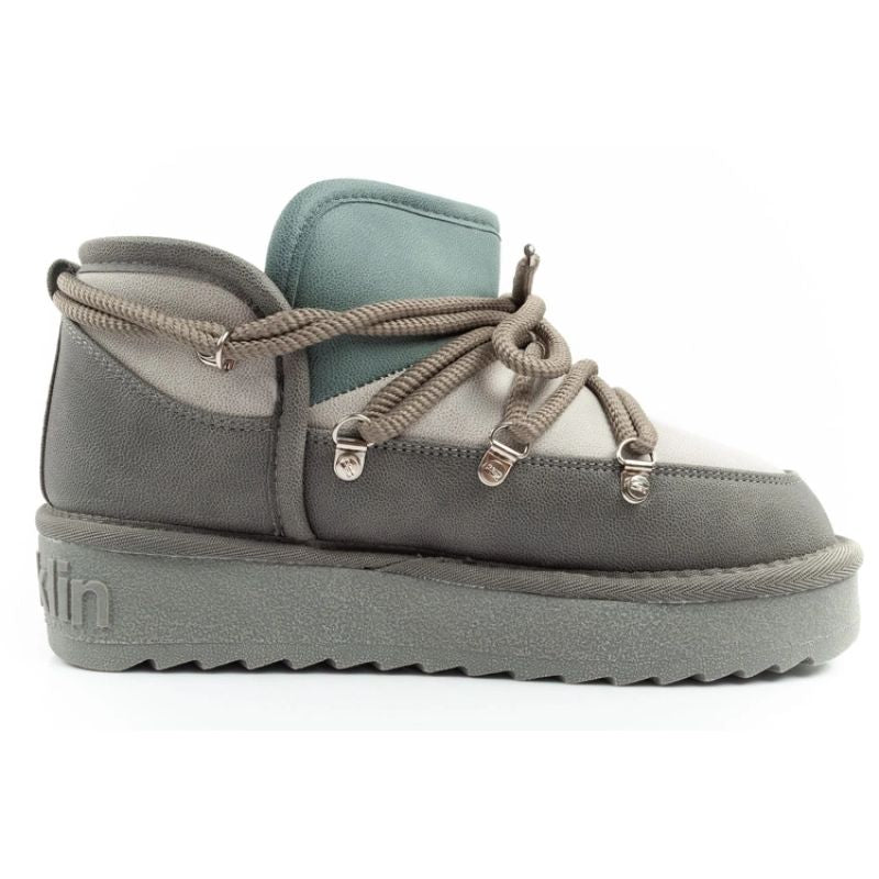 D.Franklin women's winter snow boots, fashionable insulated ankle boots, gray D.Franklin