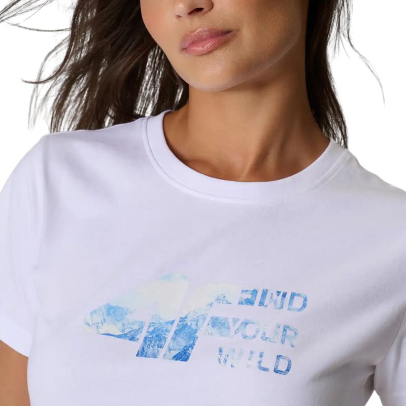 Women’s T-Shirt 4F F3496 White 4FWAW26TTSHF3496 10S