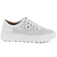 Women's leather openwork shoes, white, Vinceza 79629 Vinceza