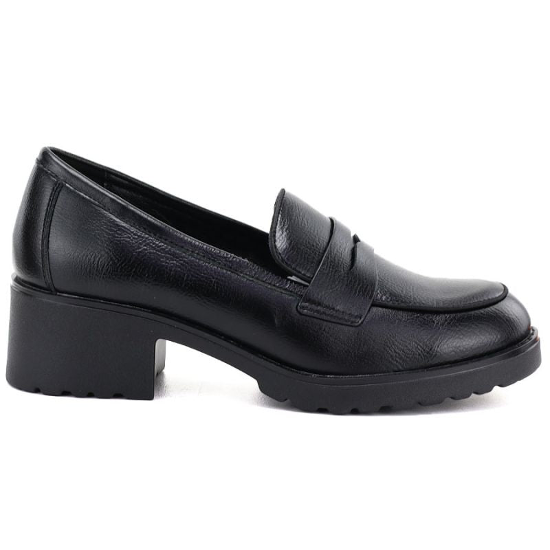 Women's black high-heeled moccasins Potocki SZ12870
