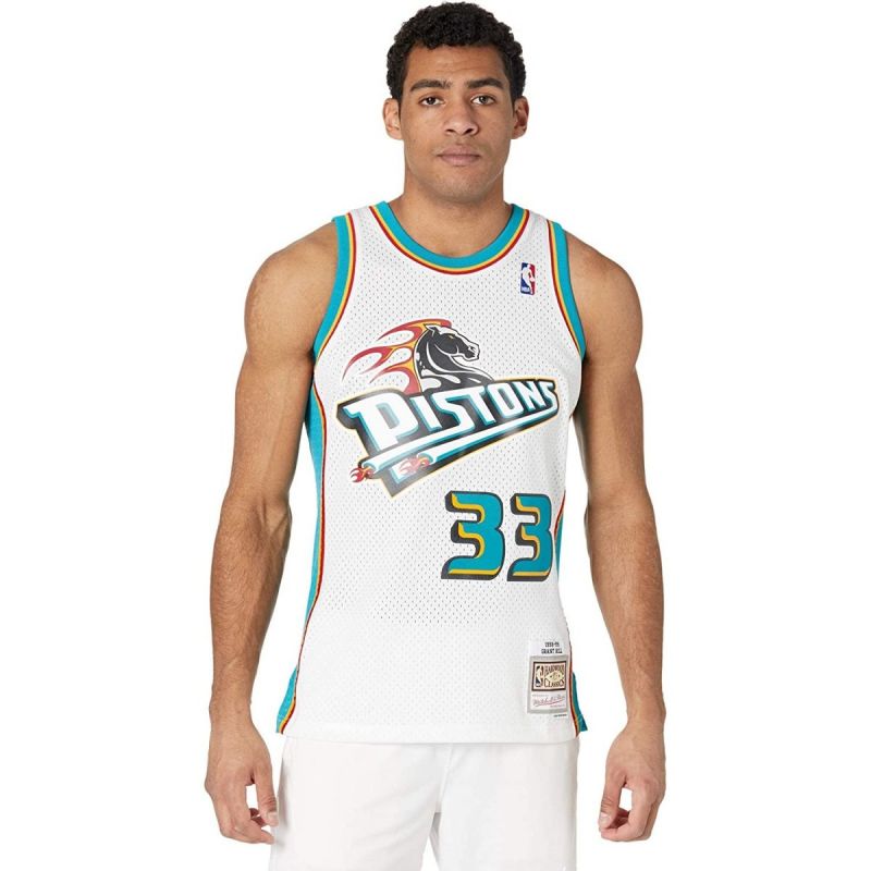 Mitchell & Ness Men's Detroit Pistons NBA Swingman Road Jersey Pistons 98 Grant Hill SMJYCP19211-DPIWHIT98GHI In preparation Your Sports Performance