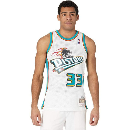 Mitchell & Ness Men's Detroit Pistons NBA Swingman Road Jersey Pistons 98 Grant Hill SMJYCP19211-DPIWHIT98GHI In preparation Your Sports Performance