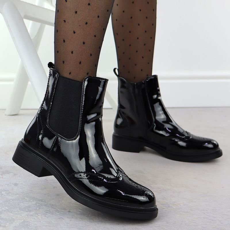Women's black worker boots with socks Sabatina