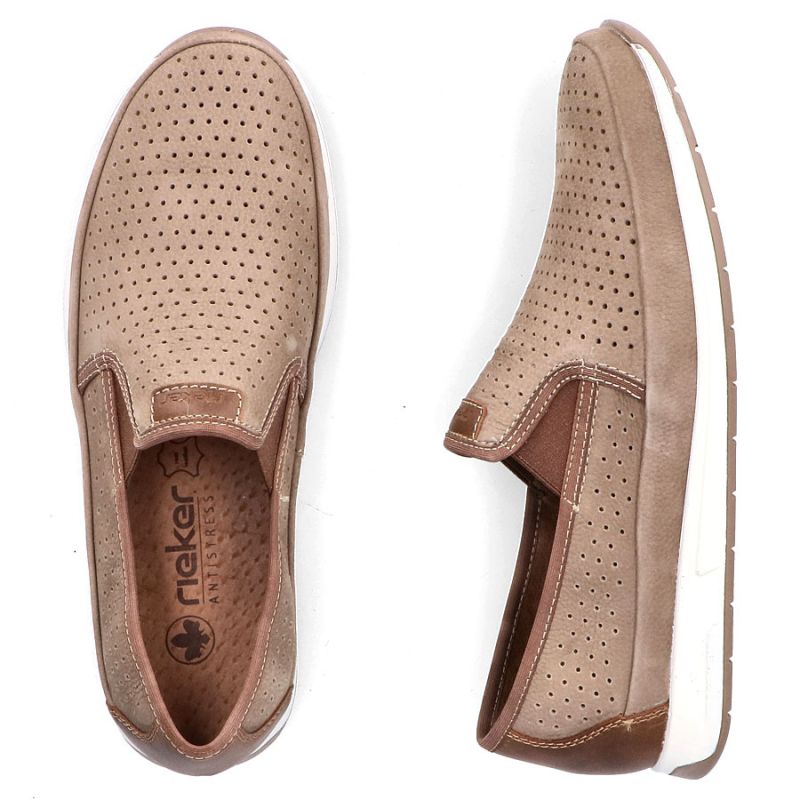 Men's leather openwork moccasins brown Rieker 11955-64 To be categorized Your Sports Performance