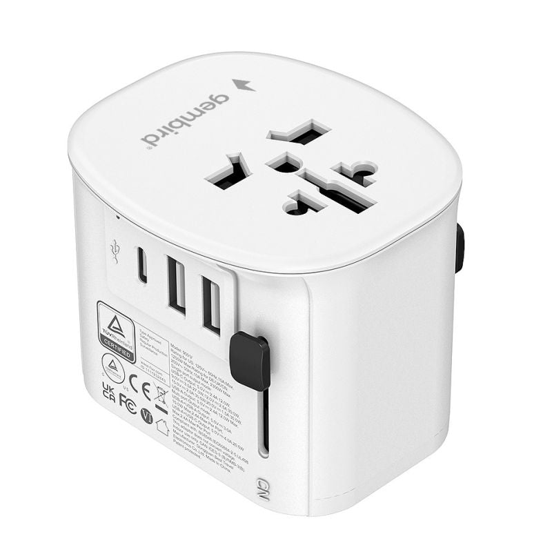GEMBIRD UNIVERSAL GROUNDED TRAVEL ADAPTER 15W, WHITE Kable i adaptery/Adaptery, przejściówki Your Sports Performance