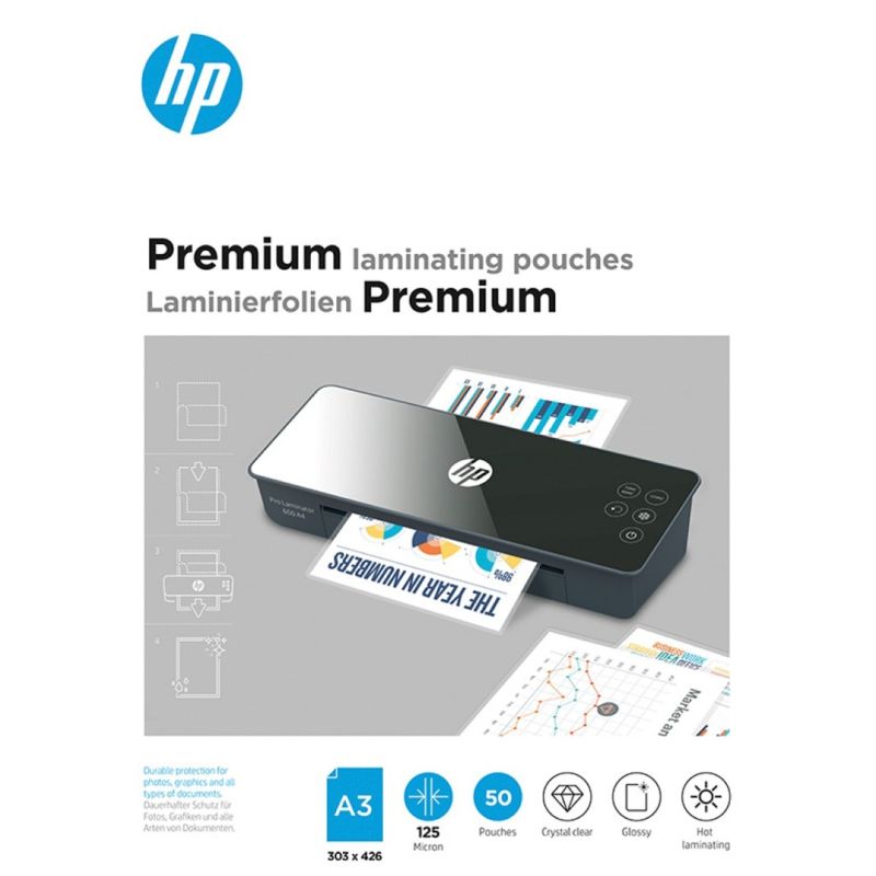 HP PREMIUM A3 laminating foil 125 mic, 50 pcs. Urządzenia biurowe/Folie do laminacji Your Sports Performance