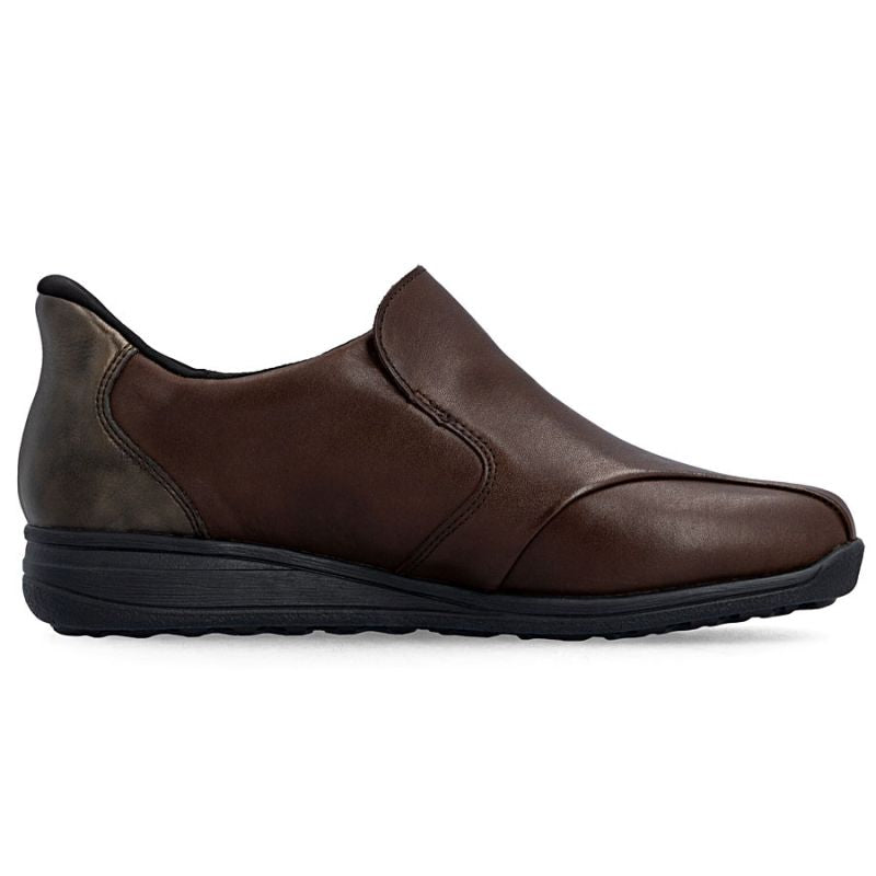 Rieker 47259-27 comfortable brown women's leather shoes