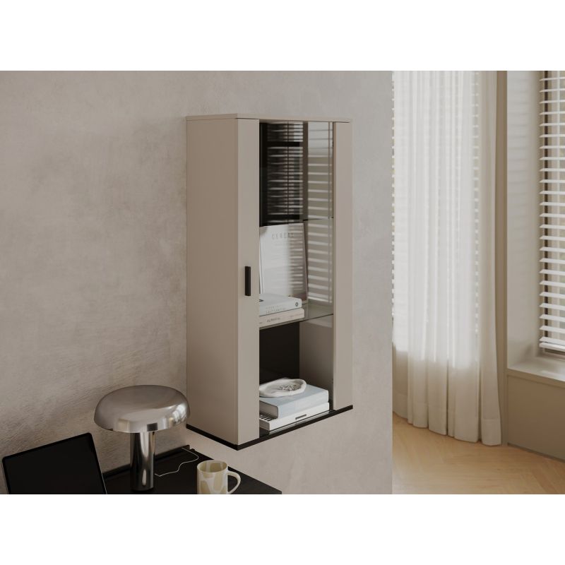 Hanging display cabinet S2 SOHO 60x29x112 cashmere+black Bufety i witryny/Bufety i witryny na drewnianej podstawie Your Sports Performance