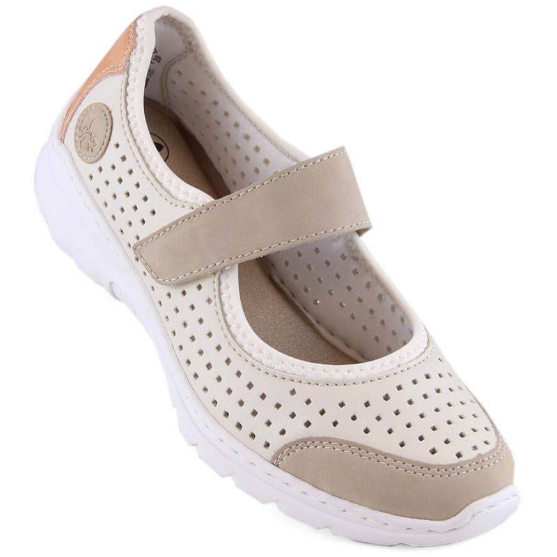 Comfortable Rieker W RKR575A openwork shoes, beige Footwear/Lifestyle/Rieker Your Sports Performance