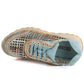 Women's openwork shoes in blue and beige Artiker 58C1289 Artiker