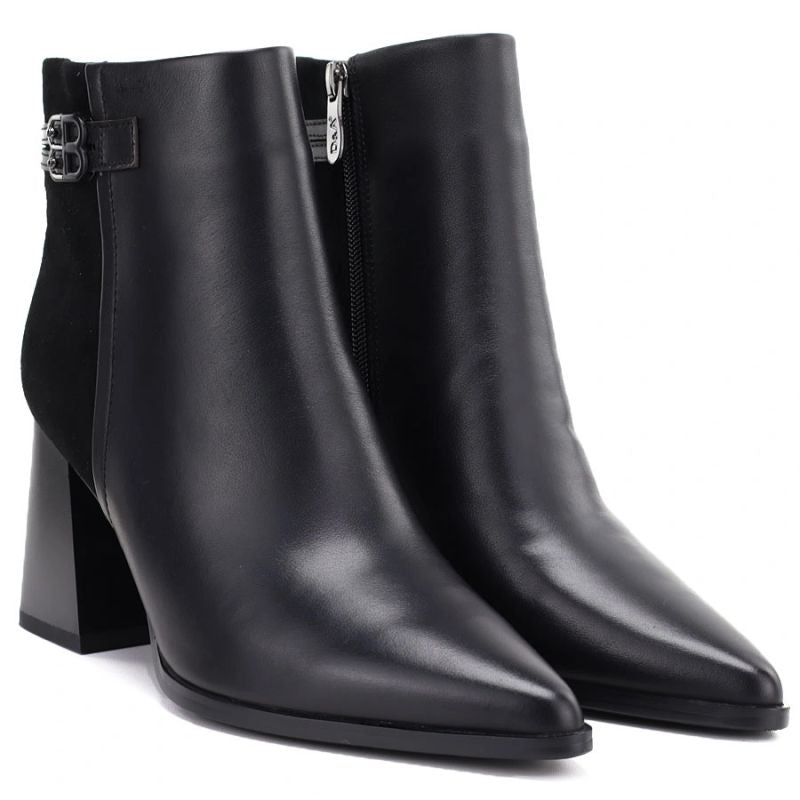 Women's black leather high-heeled ankle boots D&A S.Barski CR62-3477