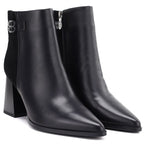Women's black leather high-heeled ankle boots D&A S.Barski CR62-3477