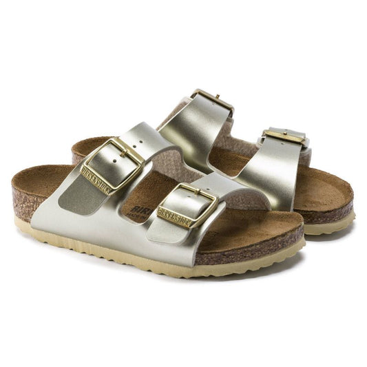 Birkenstock Arizona Kids Birko-Flor Electric Metallic Gold Narrow Girls' Flip-Flops (1014841) Footwear/Lifestyle/Brinkenstock/Klapki/chodaki Birkenstock