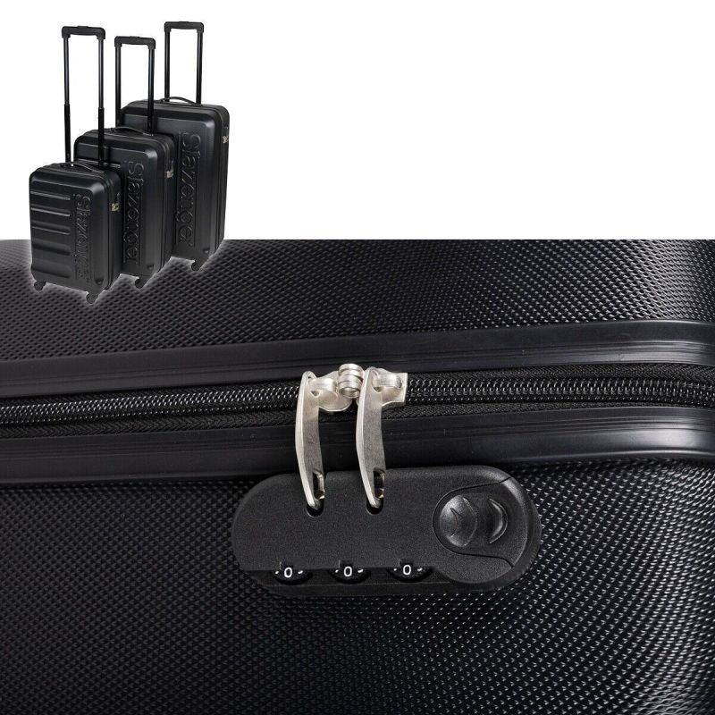 SET OF 3 SUITCASE 18/22/26 INCHES BLACK SLAZENGER Accessories Your Sports Performance
