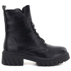 Women’s Black Block-Heel and Platform Ankle Boots Jezzi MR2502-9