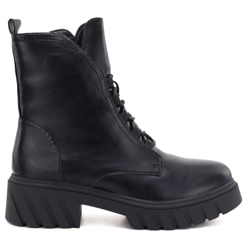 Women’s Black Block-Heel and Platform Ankle Boots Jezzi MR2502-9