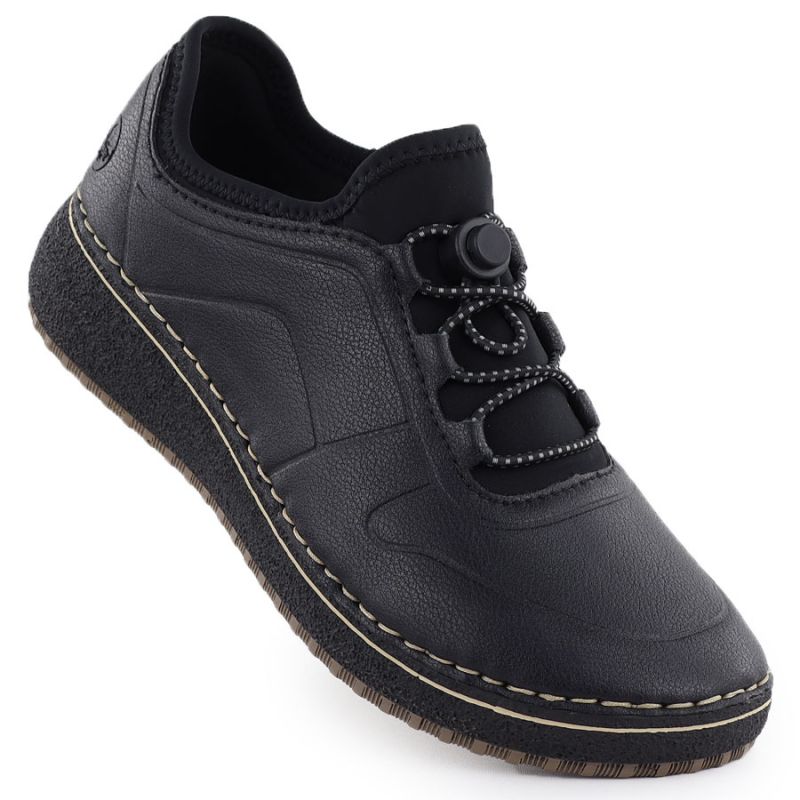 Rieker 50960-00 women's leather high-heeled shoes, black To be categorized Your Sports Performance