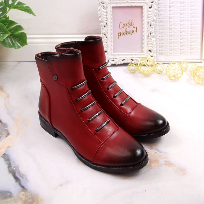 Jezzi W JEZ52G red insulated ankle boots with decorations Footwear/Outdoor/Jezzi Your Sports Performance
