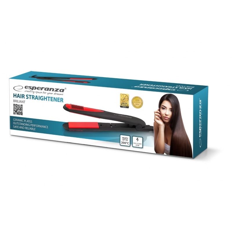 Esperanza Brilliant EBP004 Hair Straightener (35W; black) AGD - Produkty/Prostownice do włosów Your Sports Performance