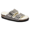Birkenstock Arizona Shearling Stone Coin Women's/Men's Insulated Flip-Flops Suede with Lambswool Regular Wide (1017402) Footwear/Lifestyle/Birkenstock/Klapki/chodaki Birkenstock