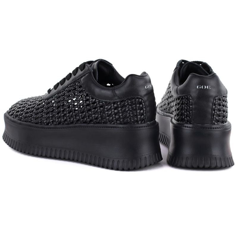 Women's sneakers on the platform, openwork, black Goe TT2N4043 Goe