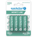 EVERACTIVE AA / R6 BATTERIES EVERACTIVE NI-MH 1100 MAH INFINITY LINE - BLISTER OF 4 EVHRL6-1100 Baterie, akumulatorki i ładowarki/Akumulatorki Your Sports Performance