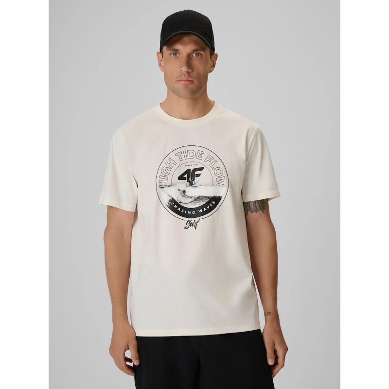 Men's regular printed T-shirt 4F 4FRSS26TTSHM4298-11S
