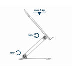 GEMBIRD FOLDABLE NOTEBOOK STAND 15.6" SILVER
