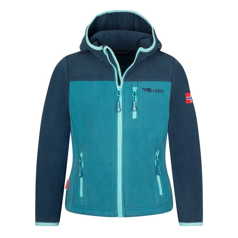 Trollkids Kids Stavanger Jacket Children’s Fleece Jacket with Hood, Blue (706-104)