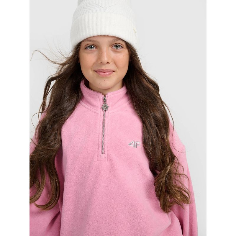 4FWarm oversize fleece with stand-up collar for girls 4F 4FJRAW25TFLEF441-54S 4f