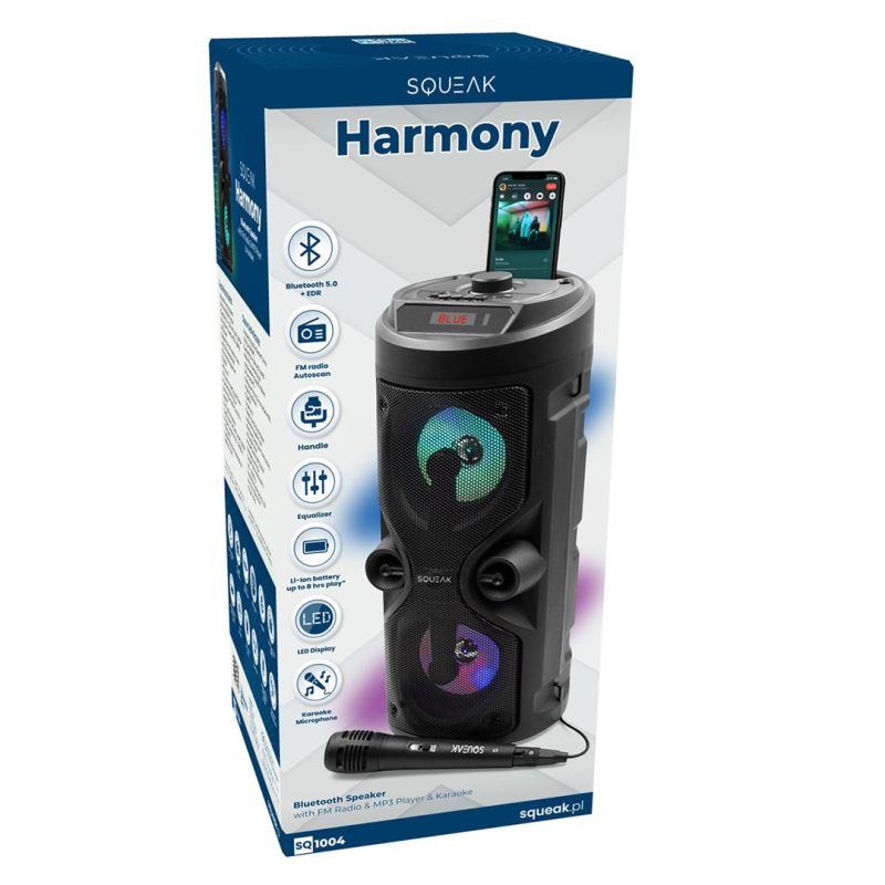 SQUEAK KARAOKE SPEAKER HARMONY BLUETOOTH 5.0, FM RADIO, MICROSD, AUX, USB SQ1004 In preparation Your Sports Performance