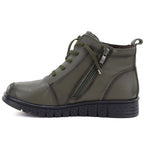 Comfortable Khaki Leather Ankle Boots for Women T.Sokolski OL67-1