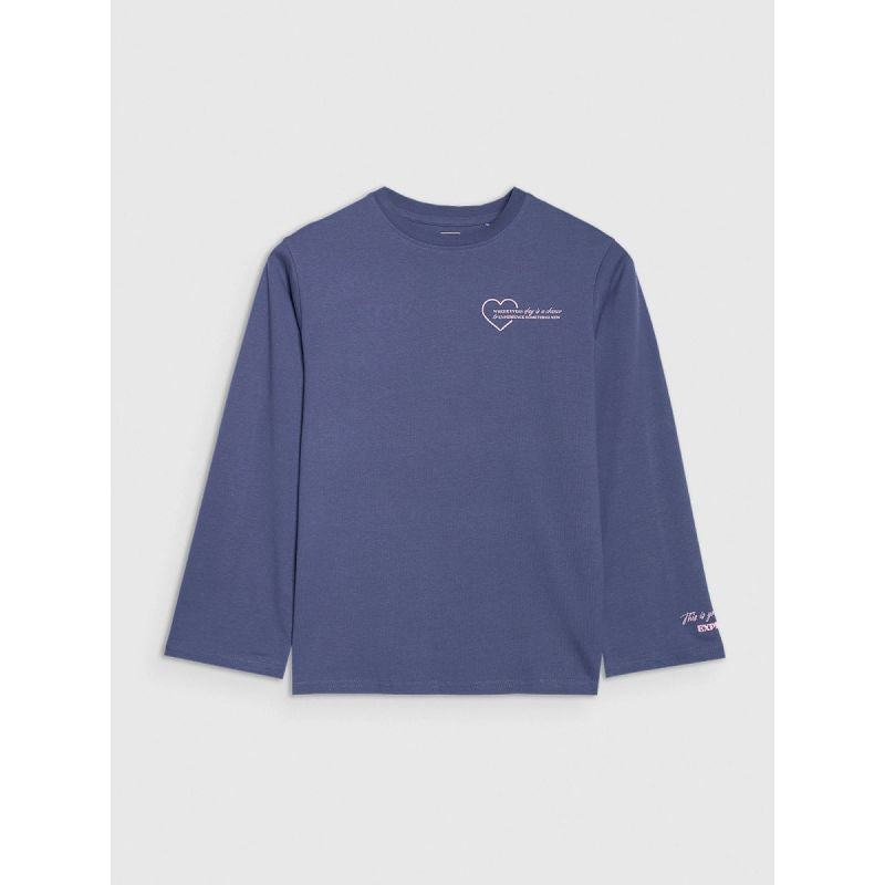 Oversized longsleeve with print for girls 4F 4FJRAW25TLONF589-33S 4f