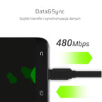 GREEN CELL USB - USB-C CABLE 25CM QUICK CHARGE 3.0 Kable i adaptery/Kable USB Your Sports Performance