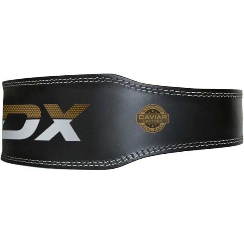 4" GOLD LEATHER BODYBUILDING BELT FOR EXERCISES - RDX S RDX - Pozostałe Your Sports Performance