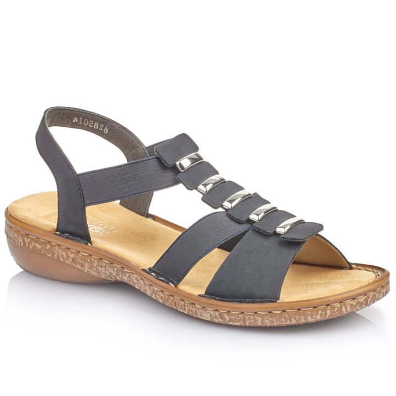 Comfortable women's slip-on sandals with elastic straps Rieker 62850-14 Rieker