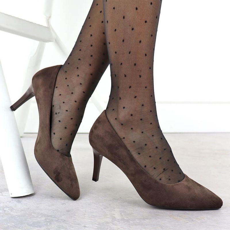 Chocolate suede women's pumps, Sergio Leone 1336 Footwear Your Sports Performance