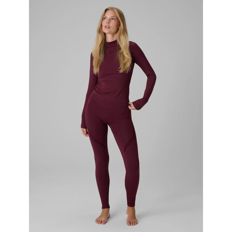 Seamless thermal ski underwear with quick-drying finish – women’s long-sleeve top 4F 4FWAW26USEAF324-60S