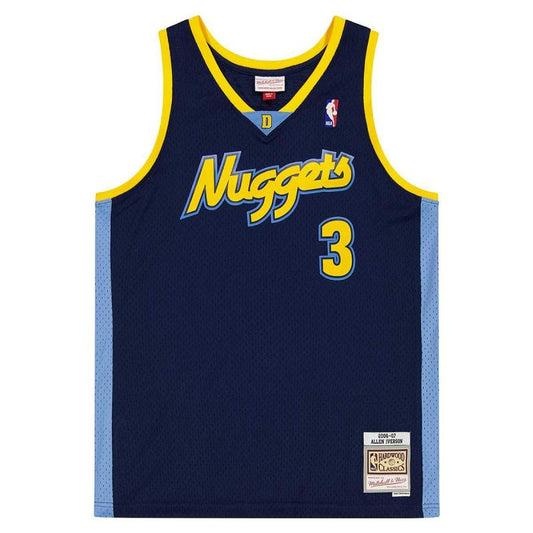 Mitchell &amp; Ness NBA Swingman Denver Nuggets Allen Iverson T-shirt SMJY4205-DNU06AIVASBL Clothing/Lifestyle/T-shirts/Mitchell & Ness Your Sports Performance