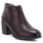 Burgundy Leather Heeled Ankle Boots M.Daszyński OL60-1