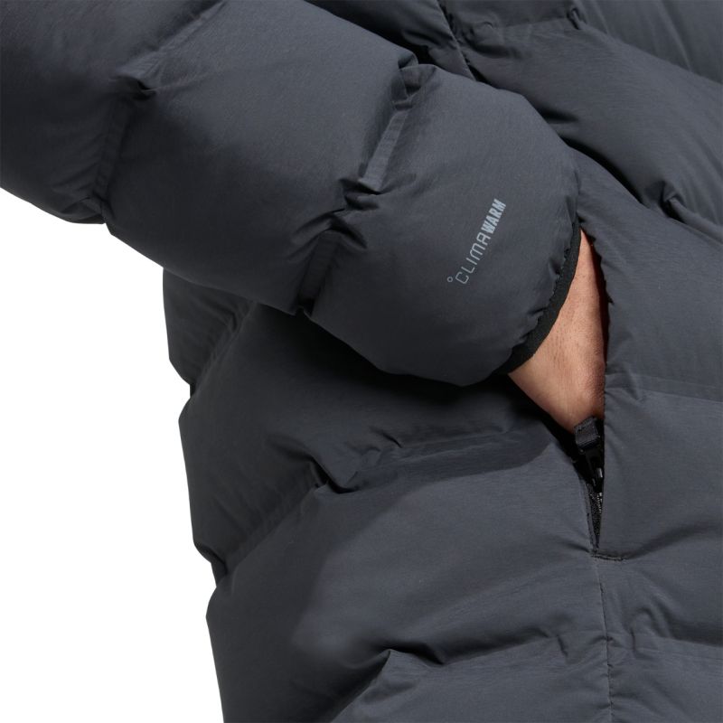 Men's adidas Helionic Climawarm Stretch Hooded Down Jacket Black JN2114 To be categorized Your Sports Performance