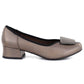 Comfortable gold women's block heel pumps M.Daszyński SA279-1 3 M. Daszyński