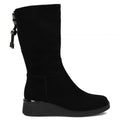 Women's leather high wedge ankle boots, black Filippo DBT7210