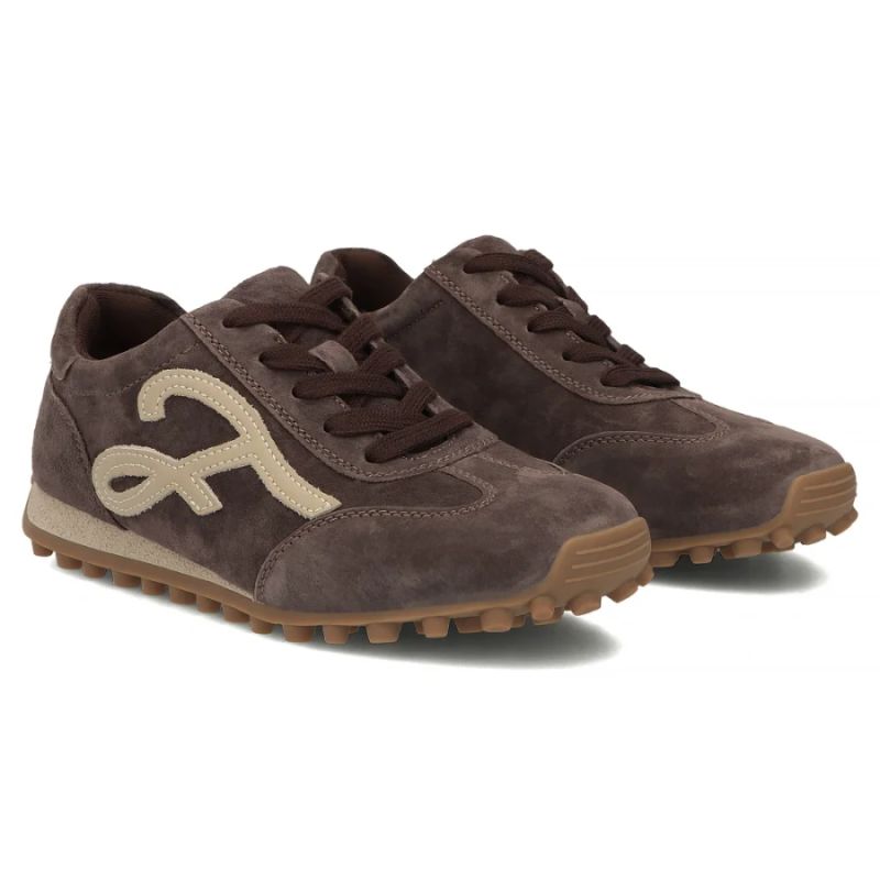 Women's leather shoes, suede sneakers, brown Filippo DP7961
