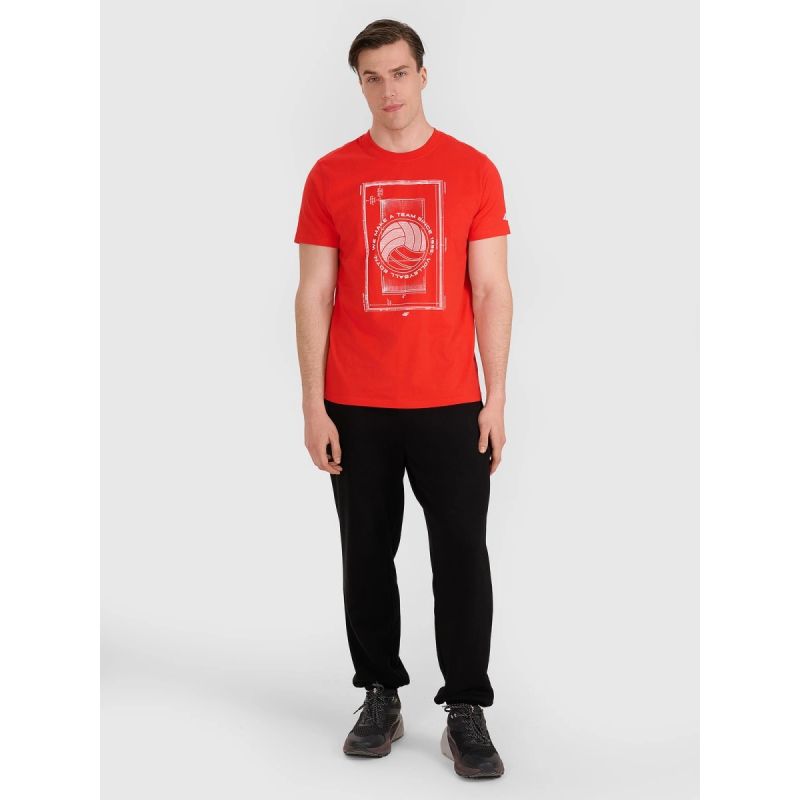 Men's regular t-shirt with volleyball print 4F 4FRAW25TTSHM3236-62S 4f