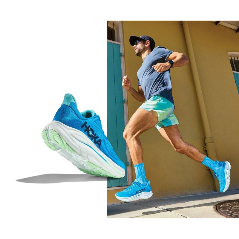 Hoka M Clifton 10 Men's Running Shoes Low Top Blue (1162030-HSK) In preparation Your Sports Performance