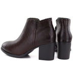 Burgundy Leather Heeled Ankle Boots M.Daszyński OL60-1