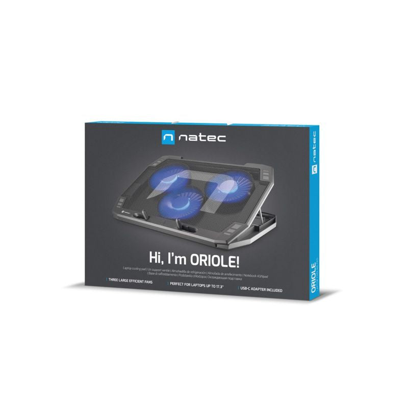 NATEC COOLING PAD ORIOLE 15.6"-17.3" LED NPL-1926 Chłodzenie/Podstawki pod notebooki Your Sports Performance
