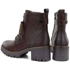 Brown Women’s Leather Block-Heel Ankle Boots M.Daszyński OL77-3